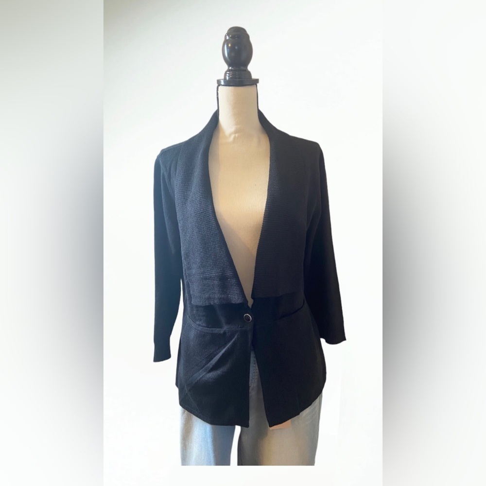 New York & Company 7th Avenue Design Studio Black Cardigan Large NWT